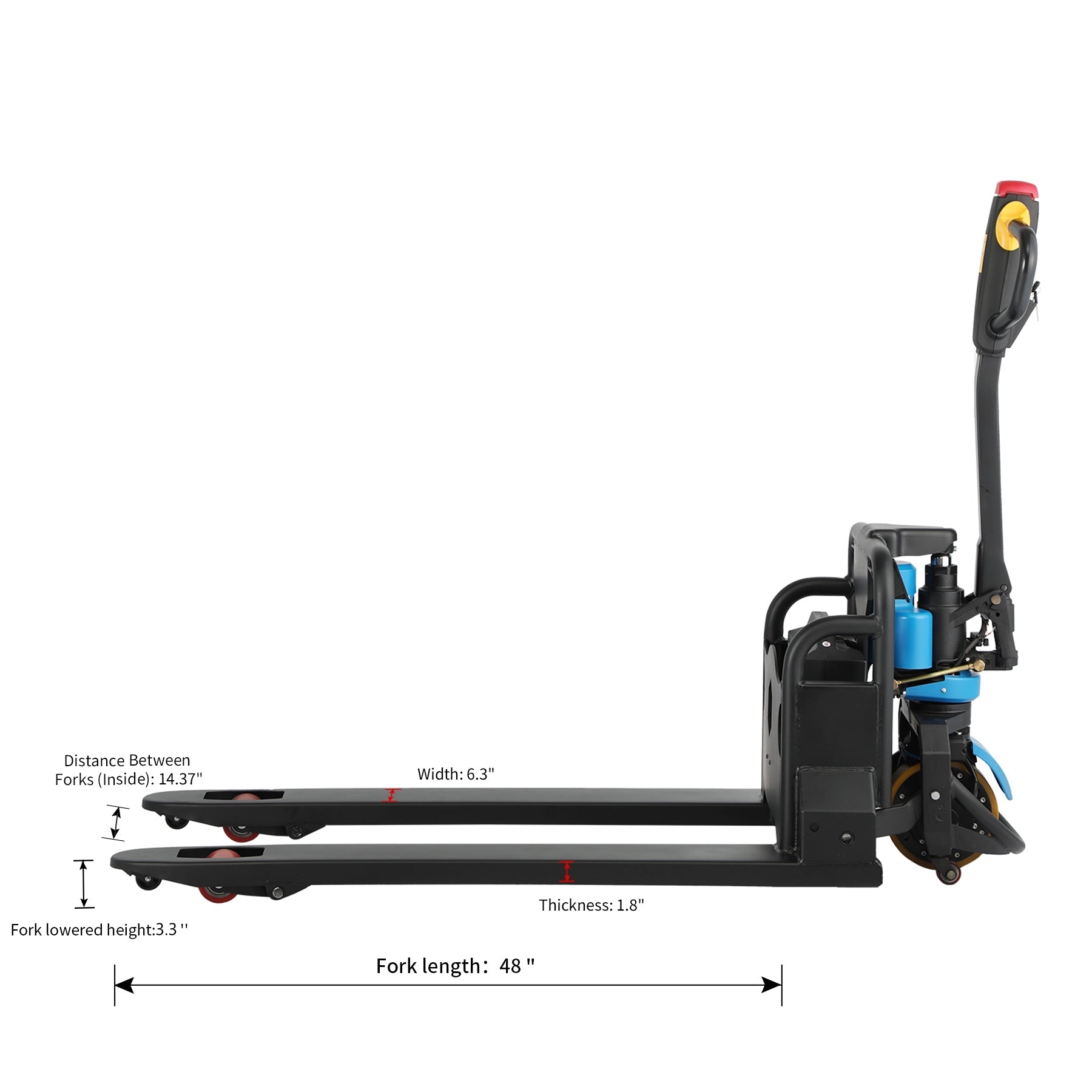 ApolloLift | 3300lbs Fully Electric Walkie Powered Pallet Jack with Lithium Battery 48"x27"