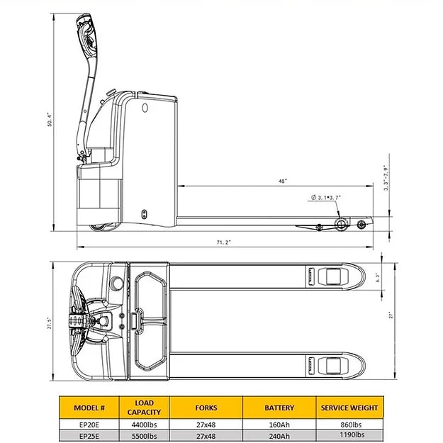 EKKO EP20E Walkie Pallet Jack 4400lbs. Capacity