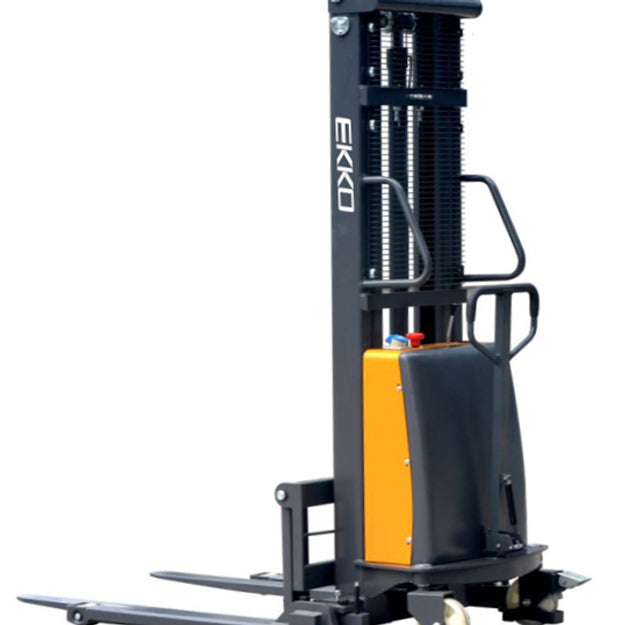 EKKO EA15B Semi-Electric Straddle Stacker 3300lbs. Cap., 119.4" Height