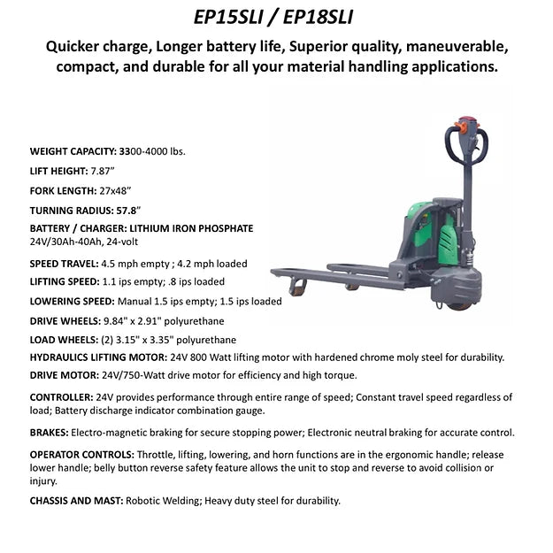 EKKO EP15SLI Pallet Jack 3300 lb Capacity