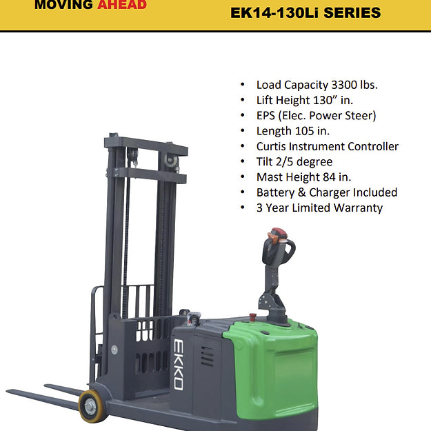 EKKO EK14-130Li Counterbalanced Walkie Stacker