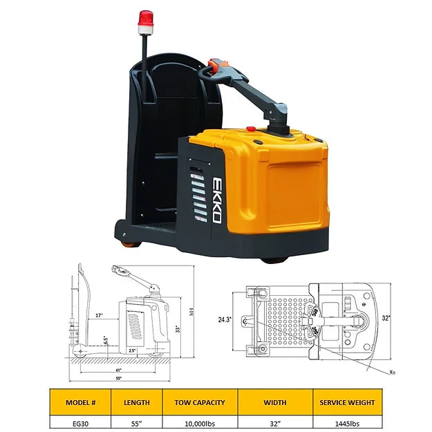 EKKO EG30 Tow Tractor 10,000lbs. Tow Capacity