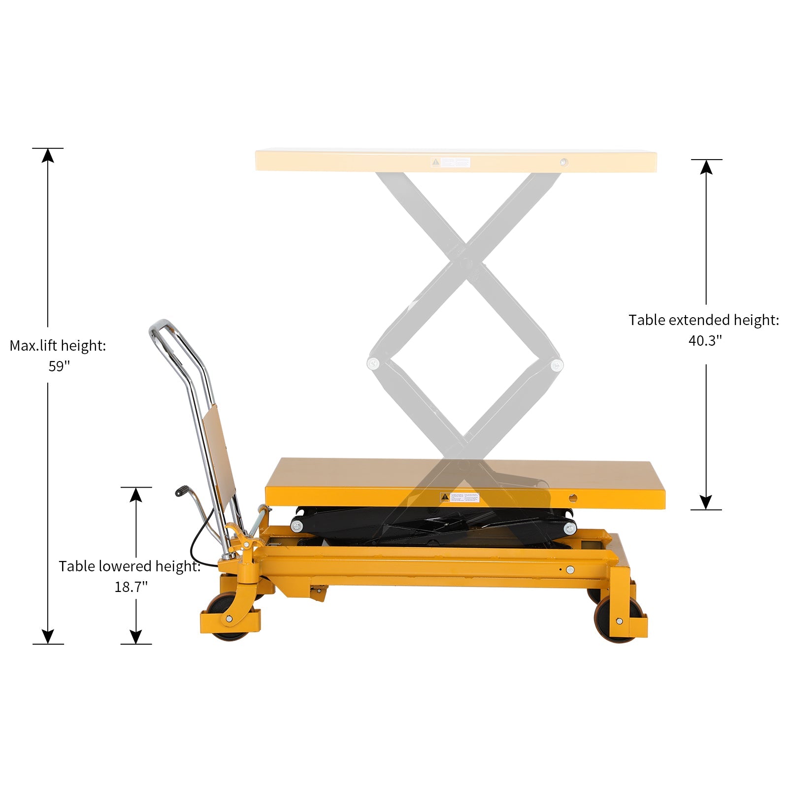 ApolloLift | Double Scissors Lift Table 1760lbs. 59" lifting height