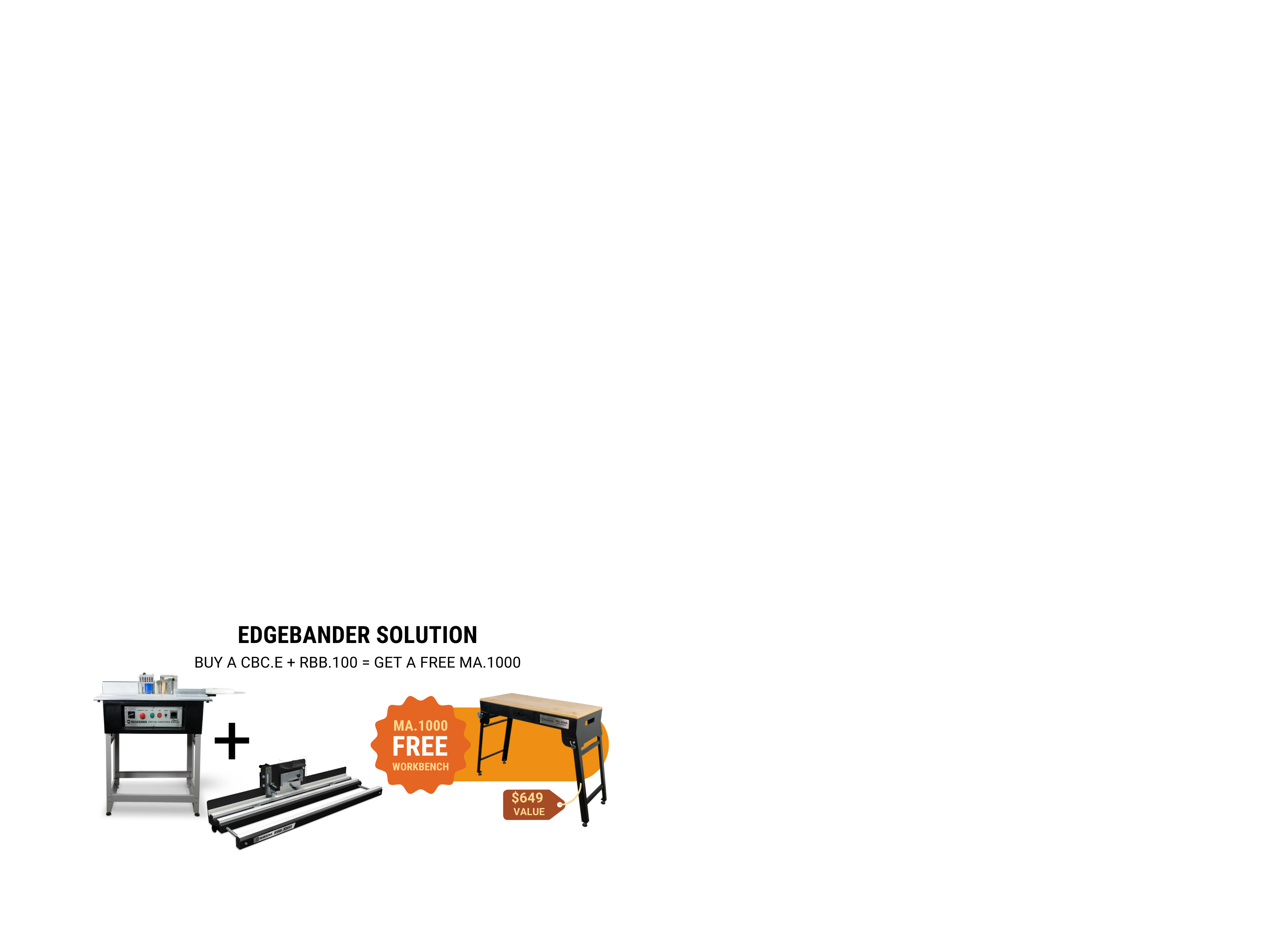 Maksiwa Combo - Edgebander CBC.E  + Edge Trimmer RBB.1000 + Workbench MA.1000