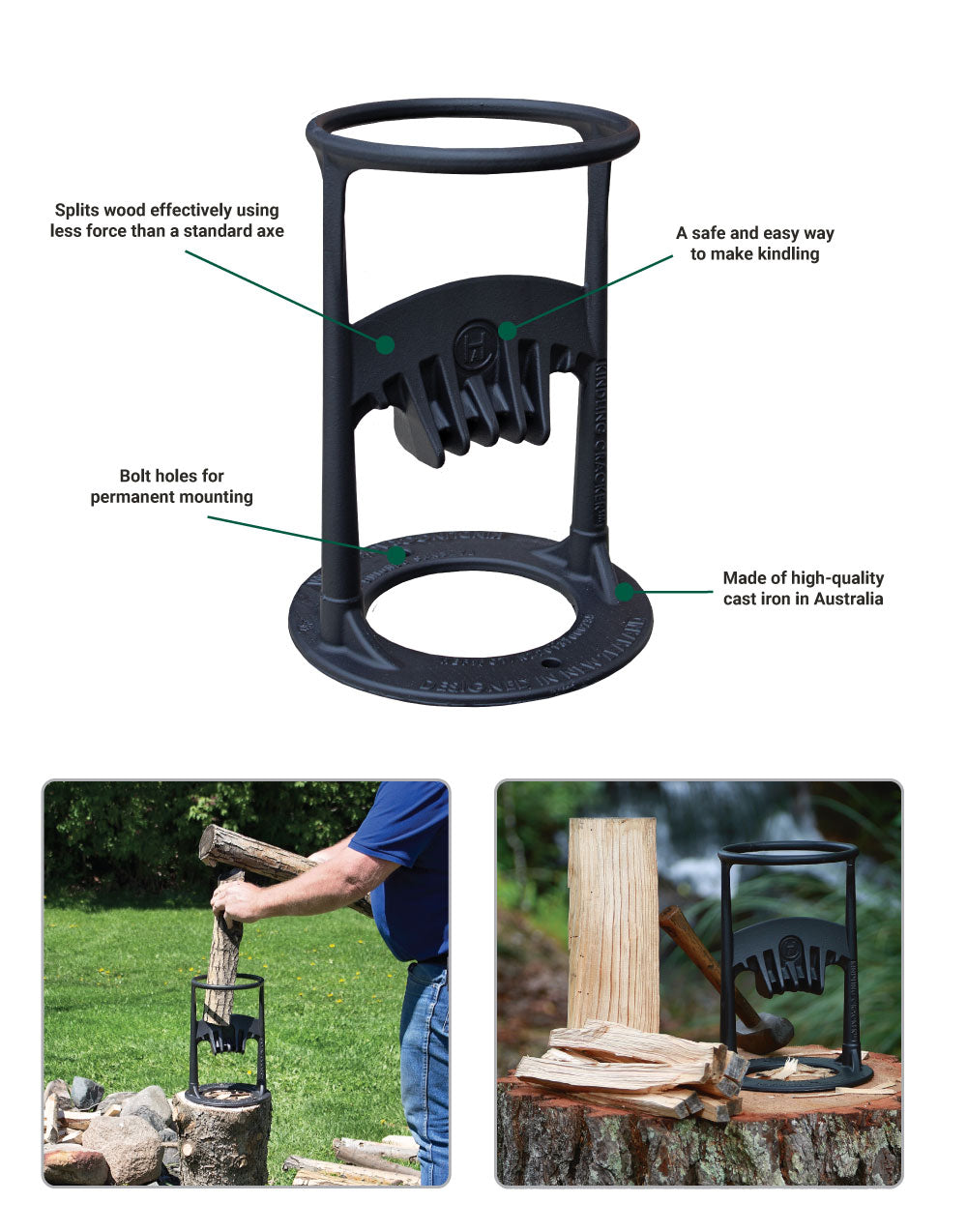 Kindling Cracker® Cast Iron Wood Splitter (BR1000)