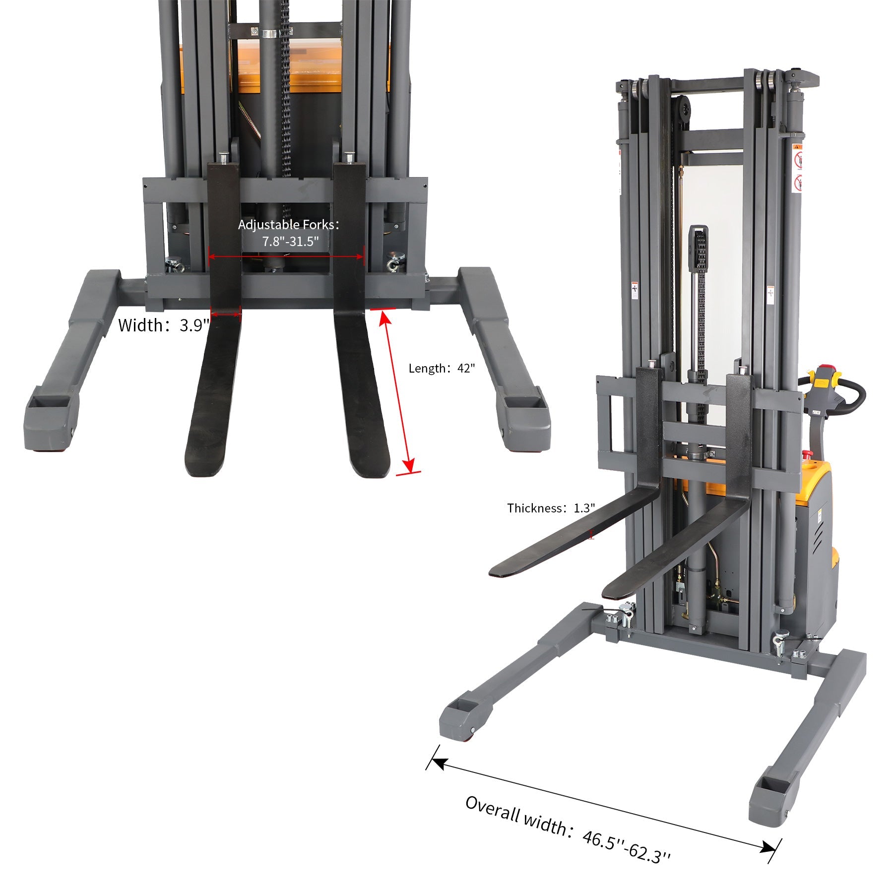 ApolloLift | Powered Forklift Full Electric Walkie Stacker 3300 lbs Cap. 220"Lifting A-3030