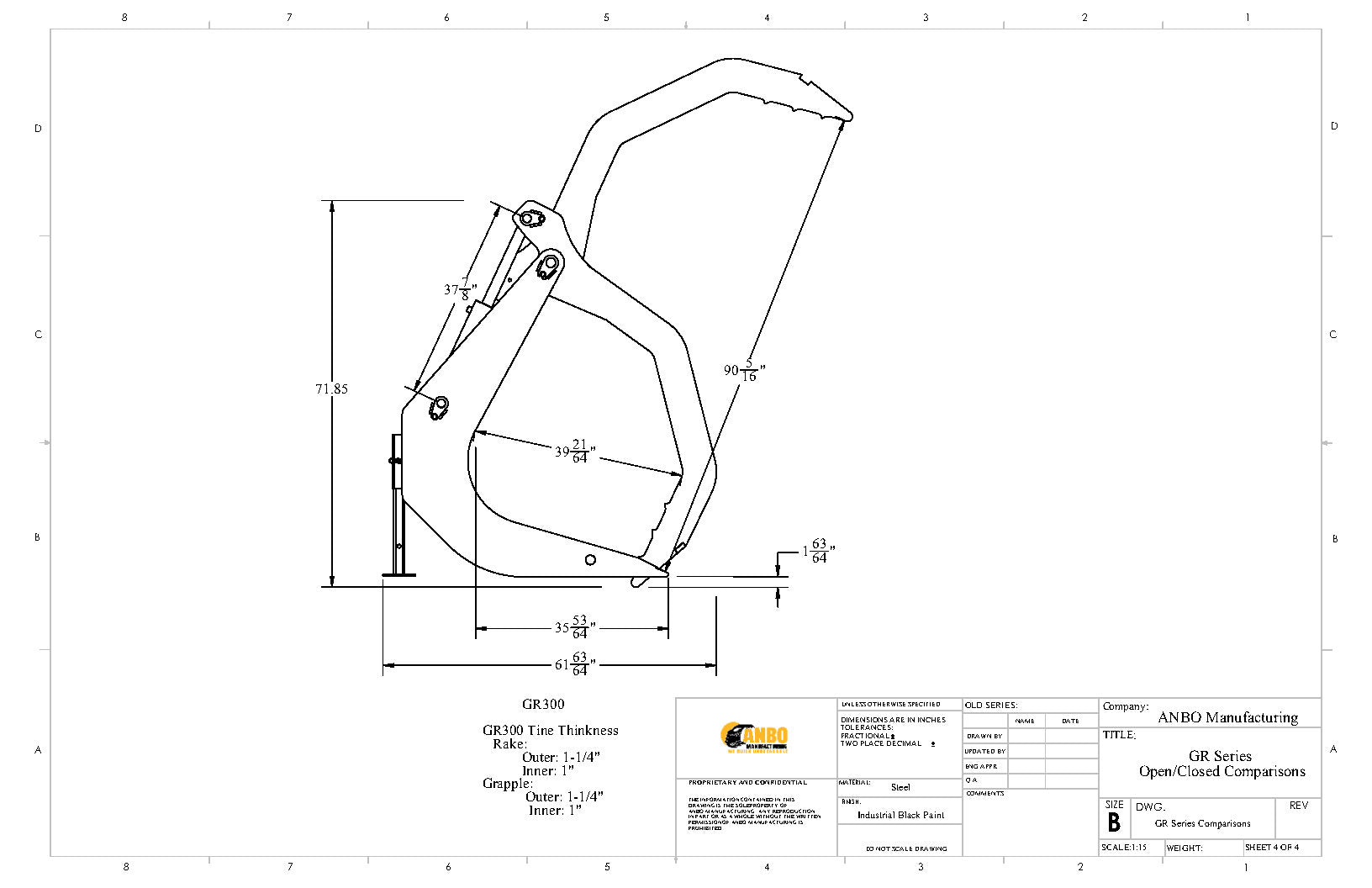 ANBO GR300 Grapple Rake