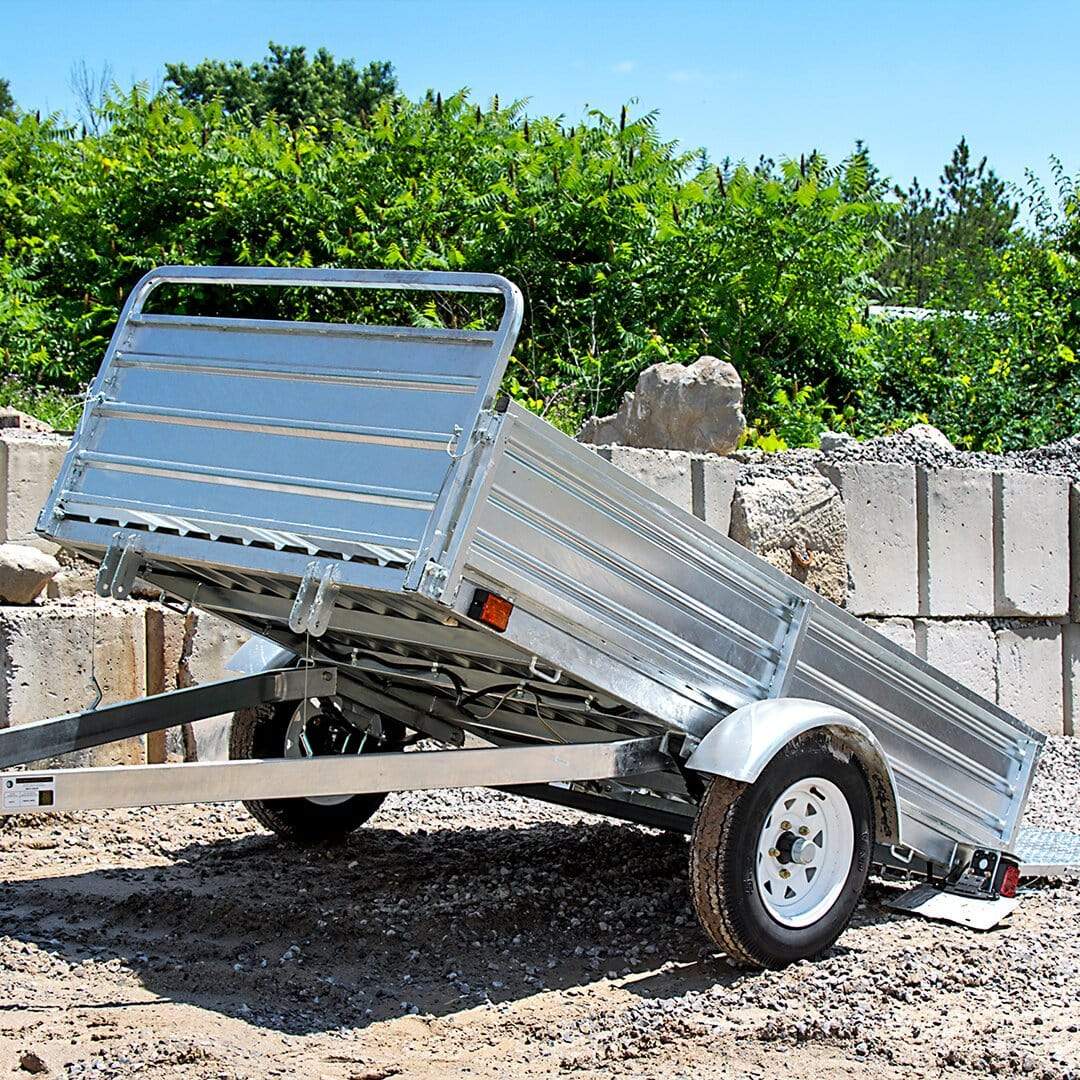 DK2 5FT X 7FT Single Axle Utility Trailer Kit with Drive Up Gate- Galvanized