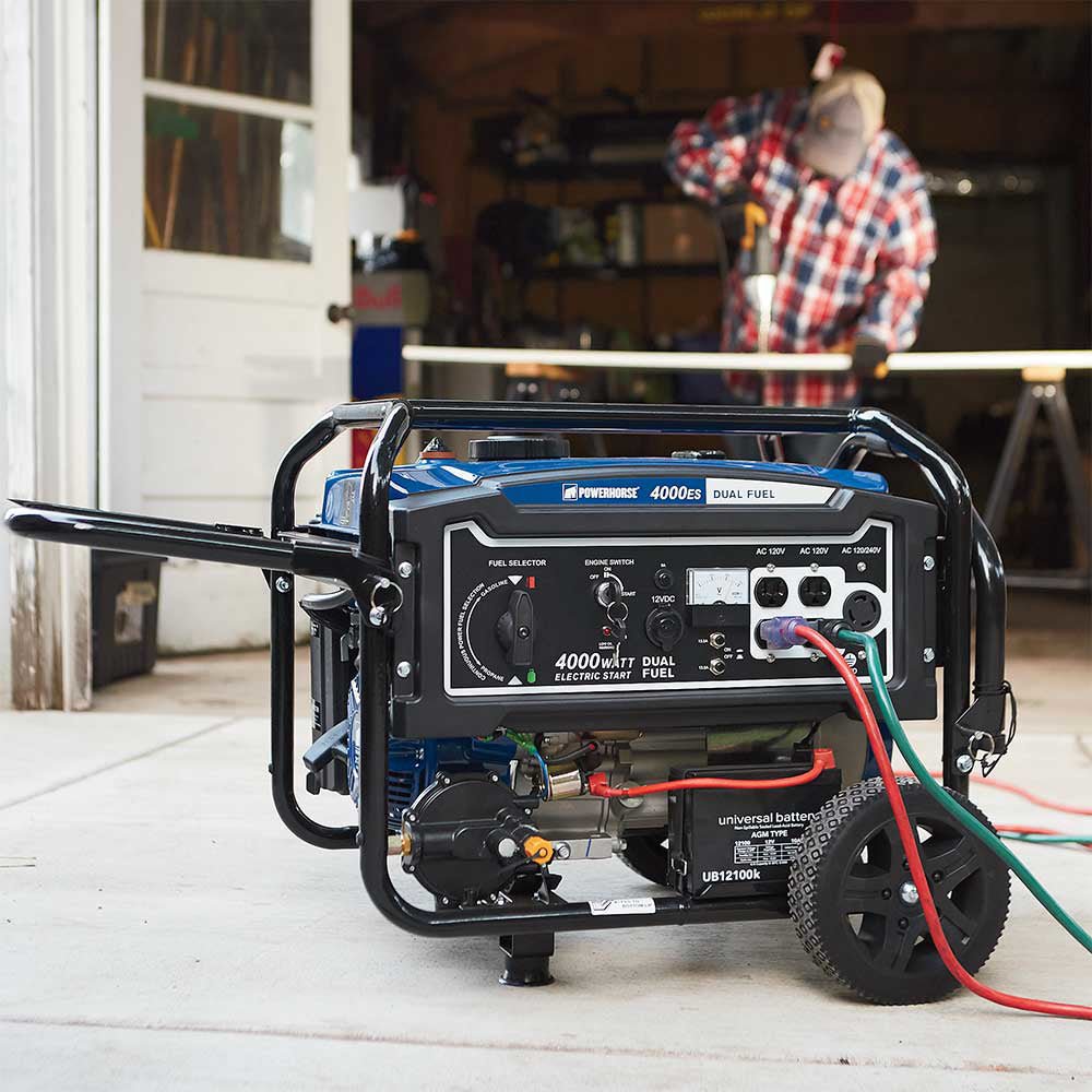 Powerhorse Dual Fuel Generator | 4,000 Surge Watt | Electric Start | 750134